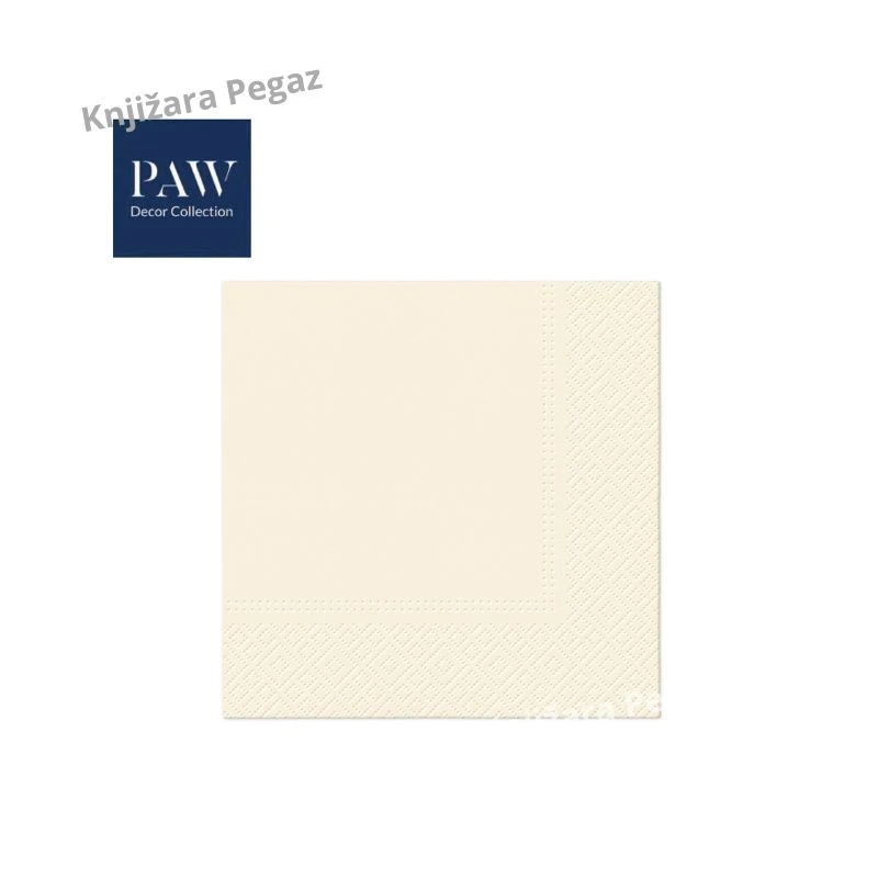 PAW Lux unicolor champagne troslojne salvete 33x33 cm, šampanj papirne salvete od 20 kom. za dekoraciju svečane trpeze