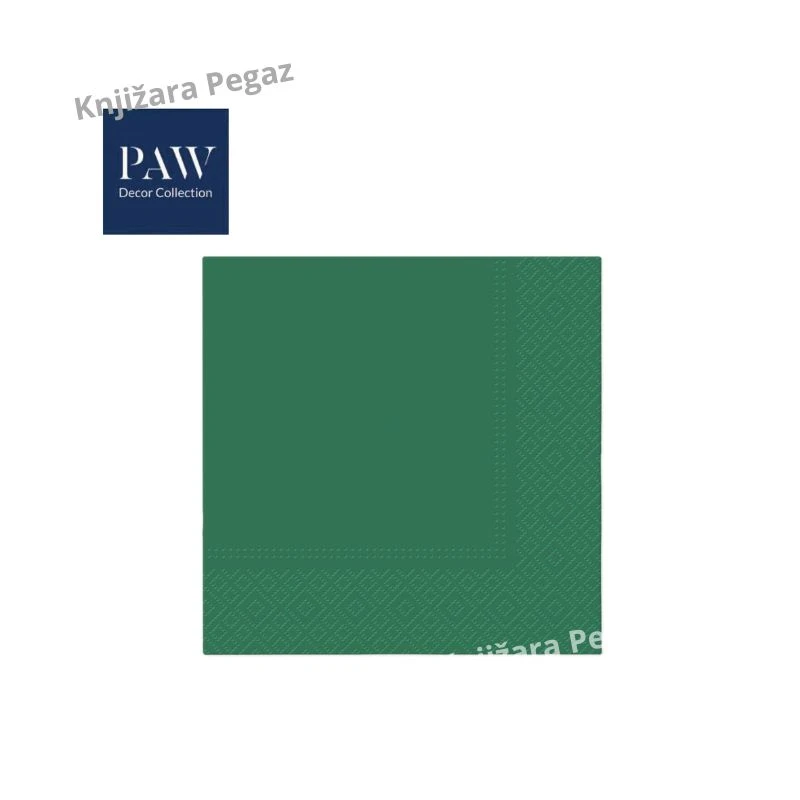 PAW Lux unicolor holly green troslojne salvete 33x33 cm, zelene papirne salvete od 20 kom. za dekoraciju stola i proslave