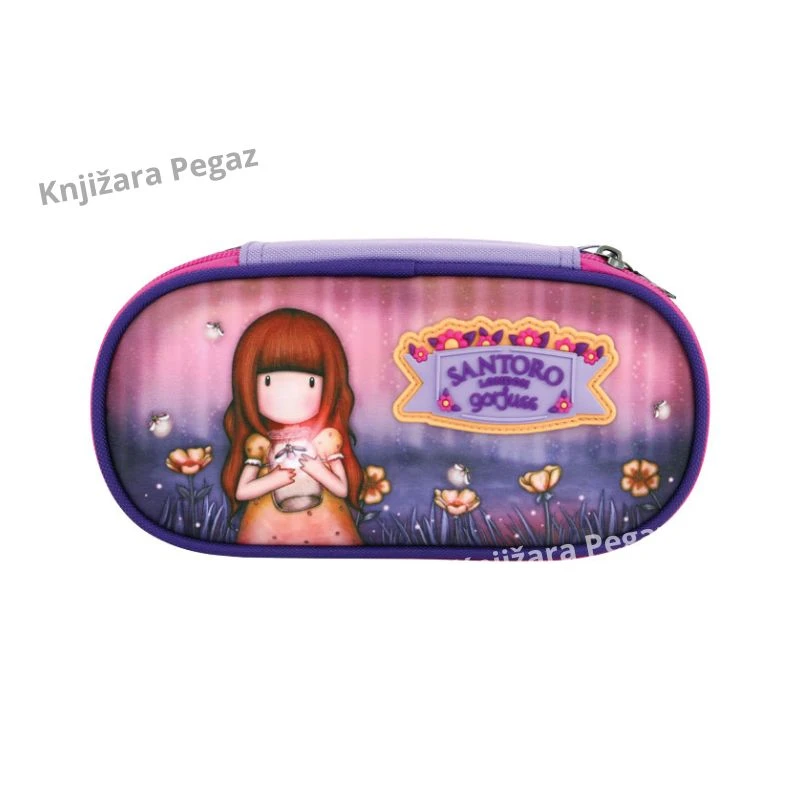 Santoro Gorjuss Pernica ovalna Firefly Dawn, 1 Zip, 1 Preklop, školska pernica 384GJ34
