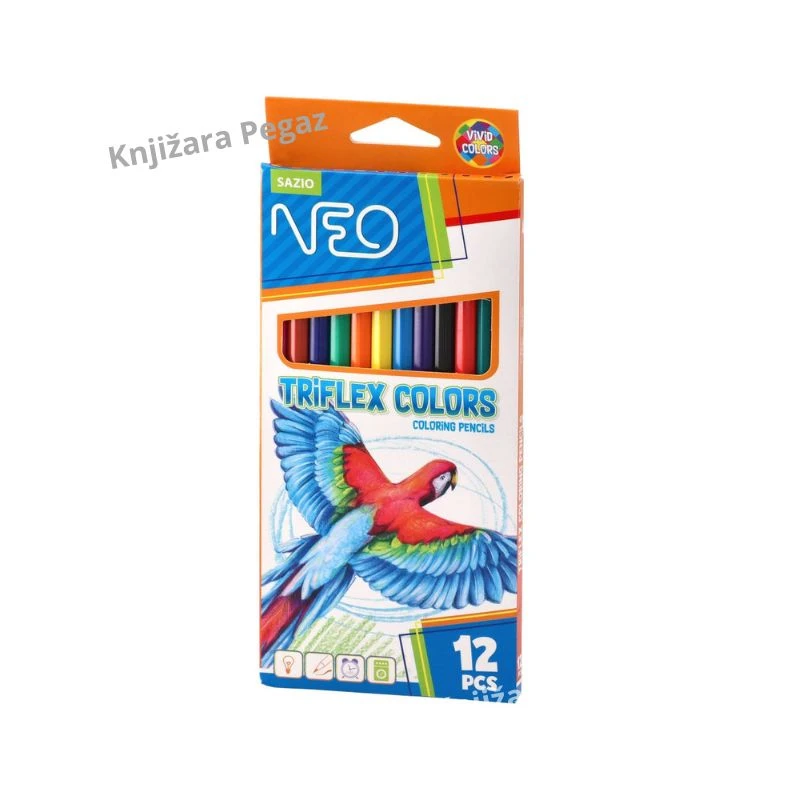 Triflex Colors SAZIO NEO drvene bojice, 12 boja, šestougaone, 102110