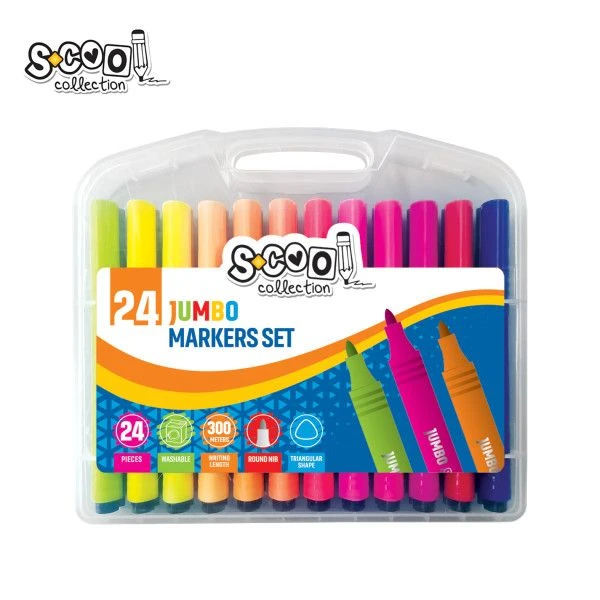 SCOOL Jumbo Marker Set SC2754 – set od 24 markera u intenzivnim bojama