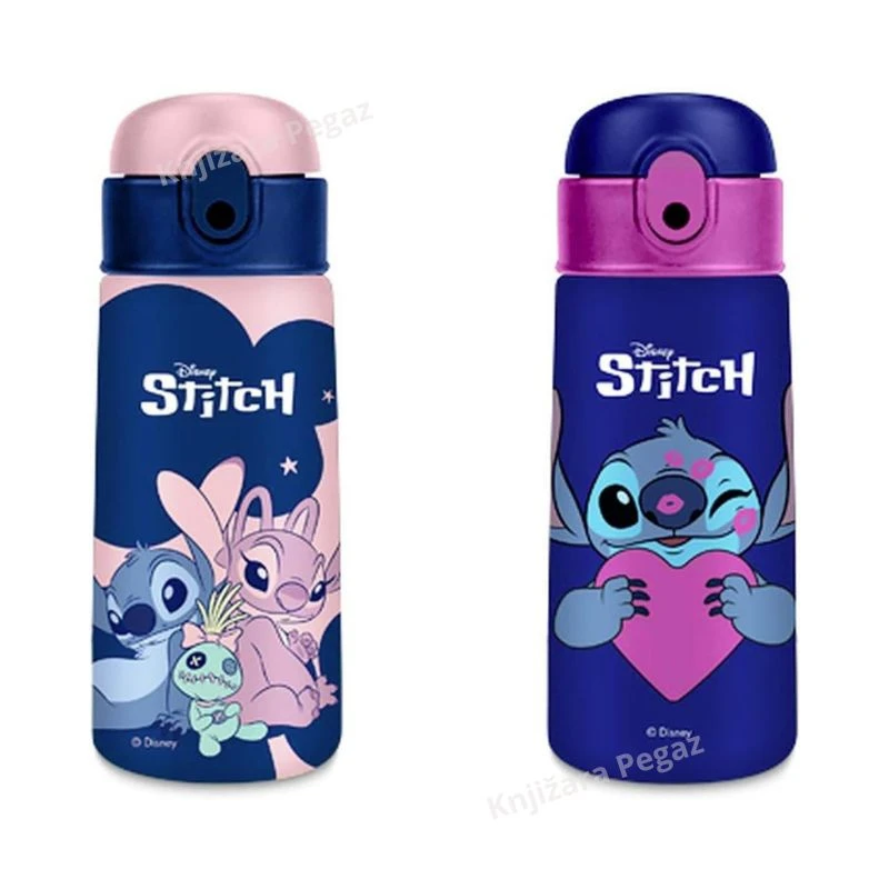 SEVEN Termos Stitch 460ml 30H302515 – dečja termo flašica od nerđajućeg čelika sa slamčicom Disney Stitch BPA Free