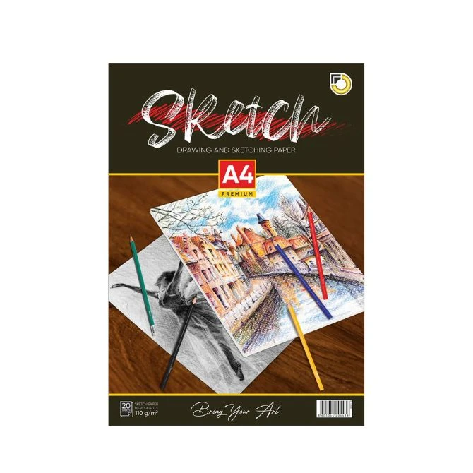Optimum Sketch blok A4 – 20 listova, 110 g/m² – akvarel papir za crtanje i skiciranje