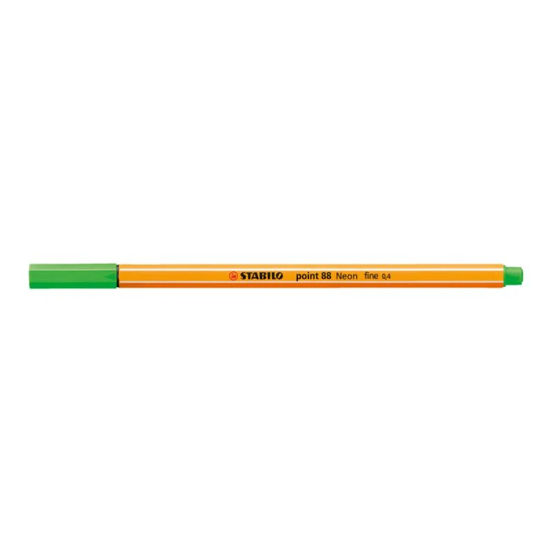 STABILO point 88 lajner 88/033 – neon zelena boja, tanki lajner 0.4 mm, heksagonalni oblik