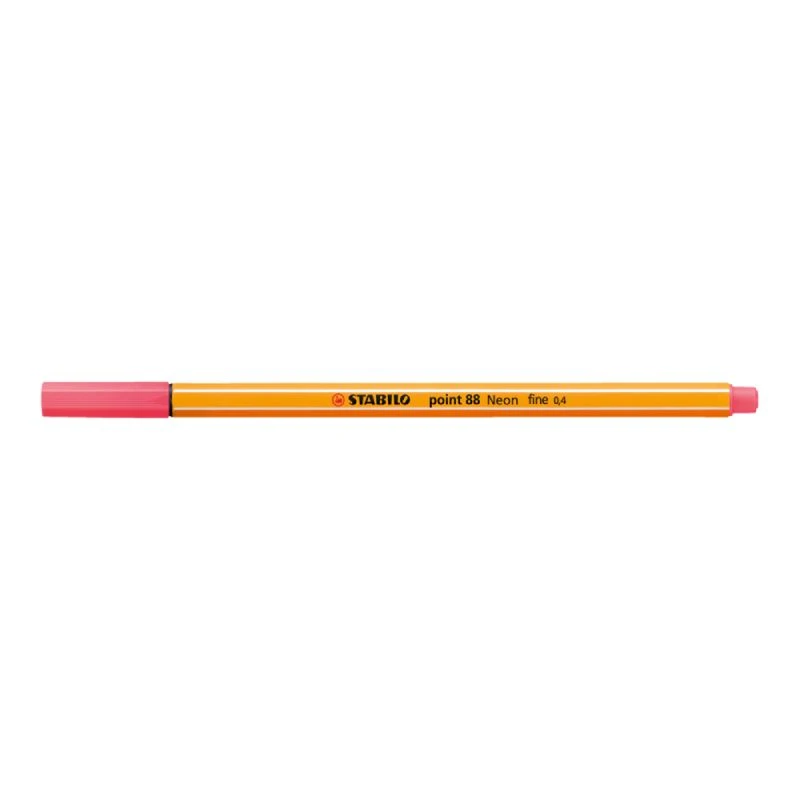 STABILO point 88 lajner 88/040 – neon crvena boja, tanki lajner 0.4 mm, heksagonalni oblik