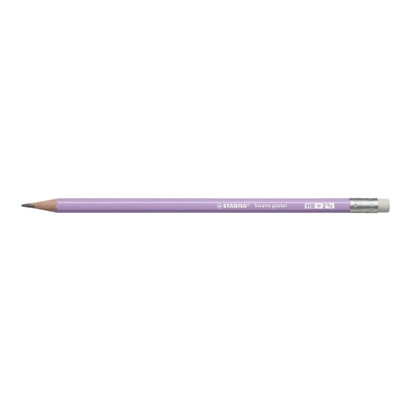 STABILO Swano Pastel grafitna olovka HB 4908-3 ljubičasta (violet) – pastelna olovka sa gumicom, heksagonalnog oblika, idealna za školu i kancelariju