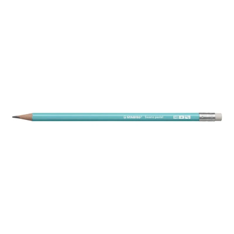 STABILO Swano Pastel grafitna olovka HB 4908-6 plava (blue) – pastelna olovka sa gumicom, tvrdoće HB, idealna za školu, kancelariju i kreativni rad