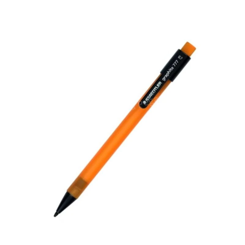 STAEDTLER Graphite 777 tehnička olovka 0.7 mm narandžasta – pouzdana mehanička olovka za tehničko crtanje, skiciranje i precizno pisanje sa skrivenom gumicom i praktičnom klipsom