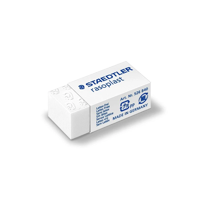 Staedtler Rasoplast 526 B40 bela gumica za brisanje je visokokvalitetna latex free gumica sa minimalnim mrvljenjem