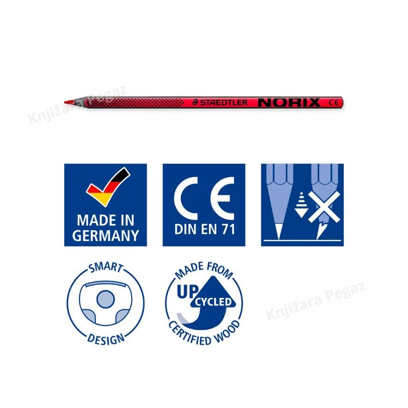STAEDTLER NORIX drvene bojice 12 boja, školske bojice za crtanje i bojenje 186 C12