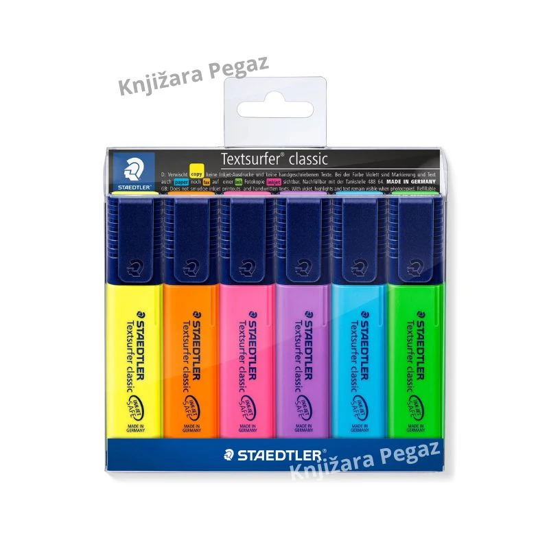 STAEDTLER Textsurfer Classic 364 WP6, set markera za isticanje teksta od 6 boja, highlighter set 1-5 mm