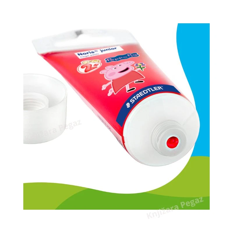 STAEDTLER Noris Junior Peppa Pig tempere za prste 1/4, dečije finger paint boje za crtanje rukama i prstima, set od 4 boje za decu 2+ model 8814 L1