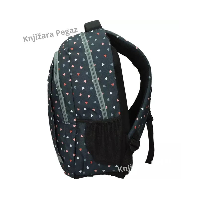 STREET Alfa Heartbeat ovalni školski ranac sa ergonomskim leđima i reflektujućim detaljima 531293