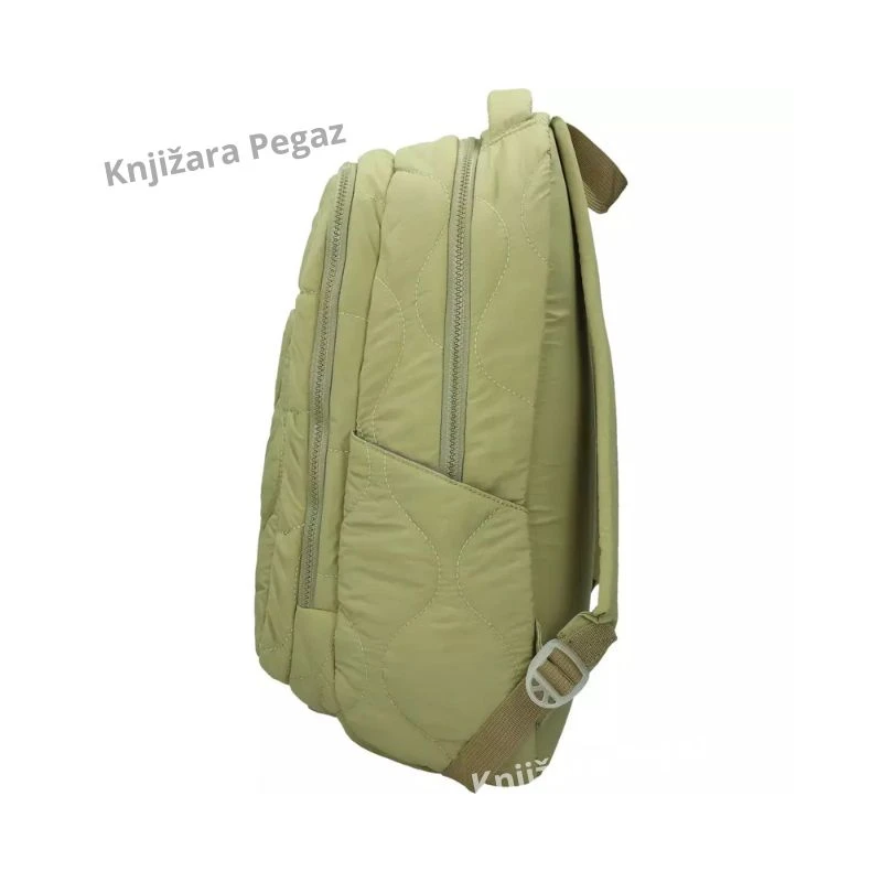 STREET Puffy Khaki ovalni ranac, veliki školski ranac sa 4 pregrade i podstavljenim leđima 531355