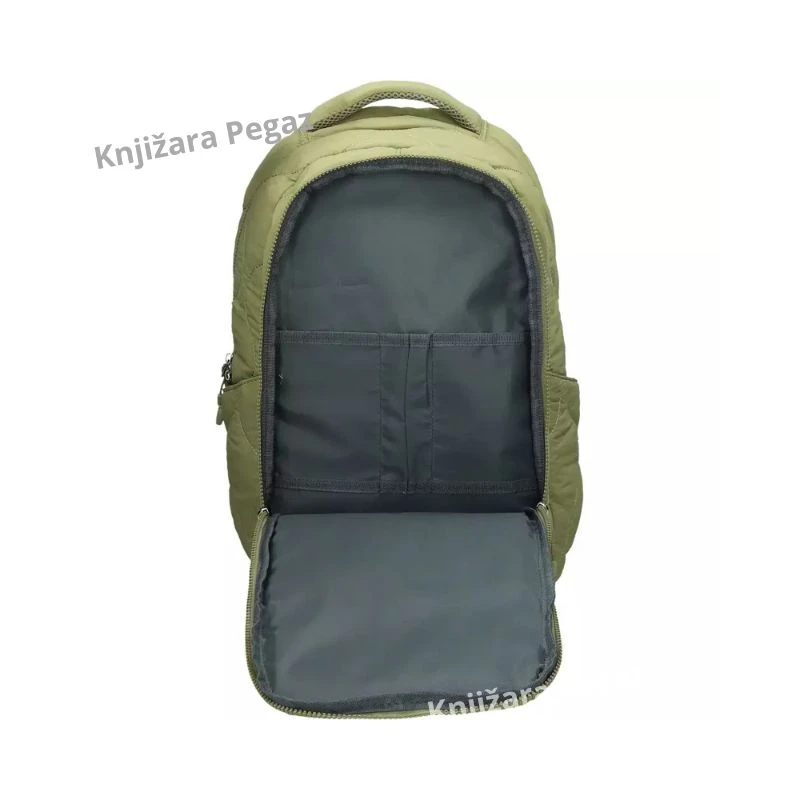 STREET Puffy Khaki ovalni ranac, veliki školski ranac sa 4 pregrade i podstavljenim leđima 531355