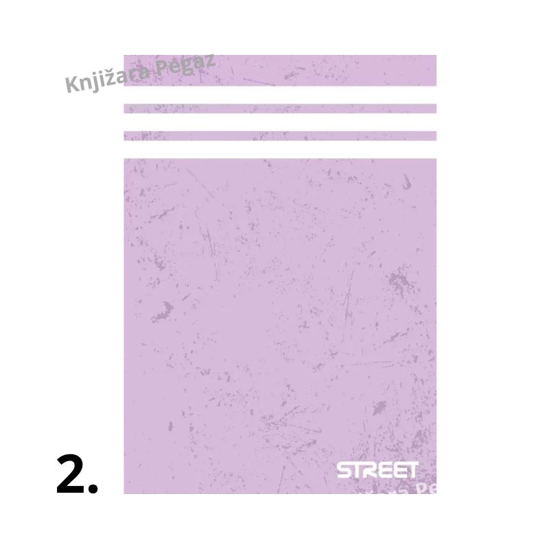 STREET Sveska A4 White Stripes linije, 52 lista, 80g papir, školska sveska sa mekim povezom