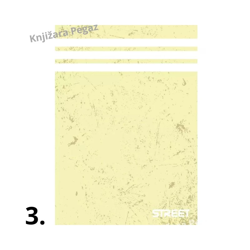 STREET Sveska A4 White Stripes linije, 52 lista, 80g papir, školska sveska sa mekim povezom