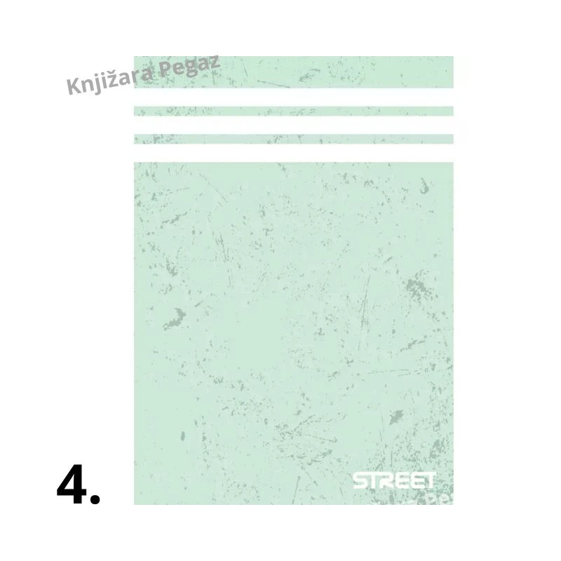 STREET Sveska A4 White Stripes linije, 52 lista, 80g papir, školska sveska sa mekim povezom