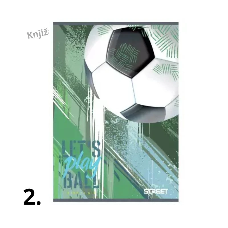 STREET Sveska A5 Football linije sa marginama, 52 lista, 80g papir, školska sveska