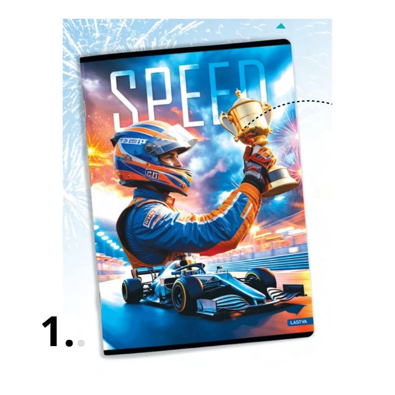 Sveska A4 kvadrati 52 lista Speed Collection, Lastva, meki povez sa marginom i UV lakom