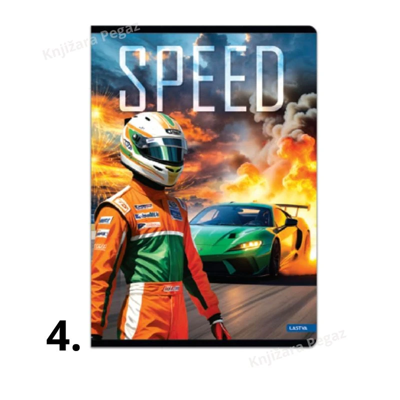 Sveska A4 linije 52 lista Speed Collection, Lastva, meki povez sa marginom i UV lakom