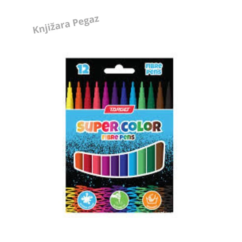 Target Super Color flomasteri 12 boja, perivi flomasteri za decu i školu 27422