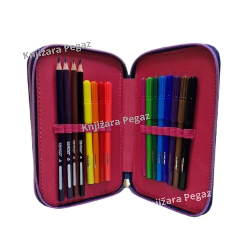 TARGET dupla puna LED pernica Cosmic Fantasy 29831 sa školskim priborom, LED svetlom