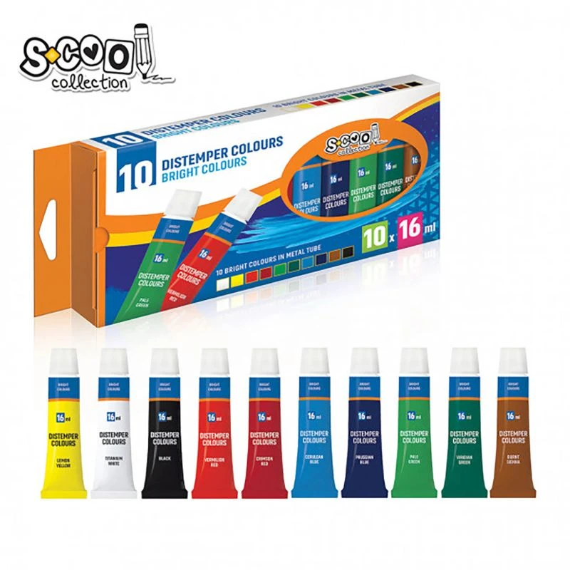 Tempere Scool 10x16ml SC295 – Set od 10 intenzivnih boja u metalnim tubama od 16 ml