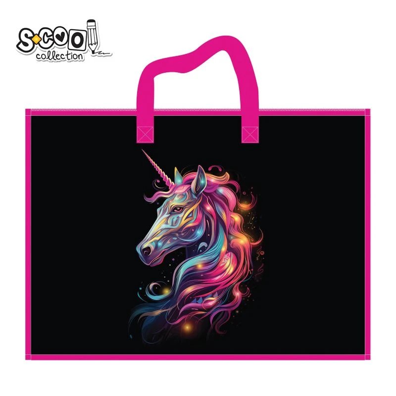 Torba za blok br.5 SC3033 (340x475mm) – vodootporna sa motivom jednoroga u neon bojama