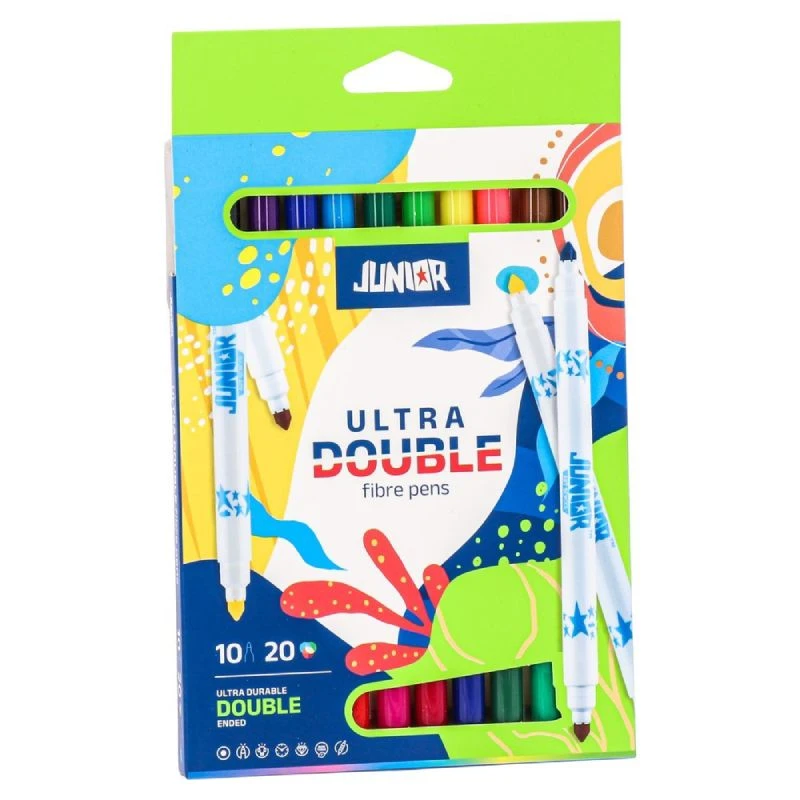 Ultra Double flomasteri 1/10 – dupli vrh, 10 flomastera=20 različitih boja, kreativni set za crtanje i pisanje,130312