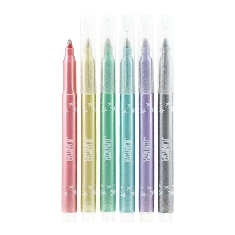 Ultra Glitter flomasteri sa šljokicama 1/6 – set od 6 sjajnih pastelnih boja sa šljokicama, 130331
