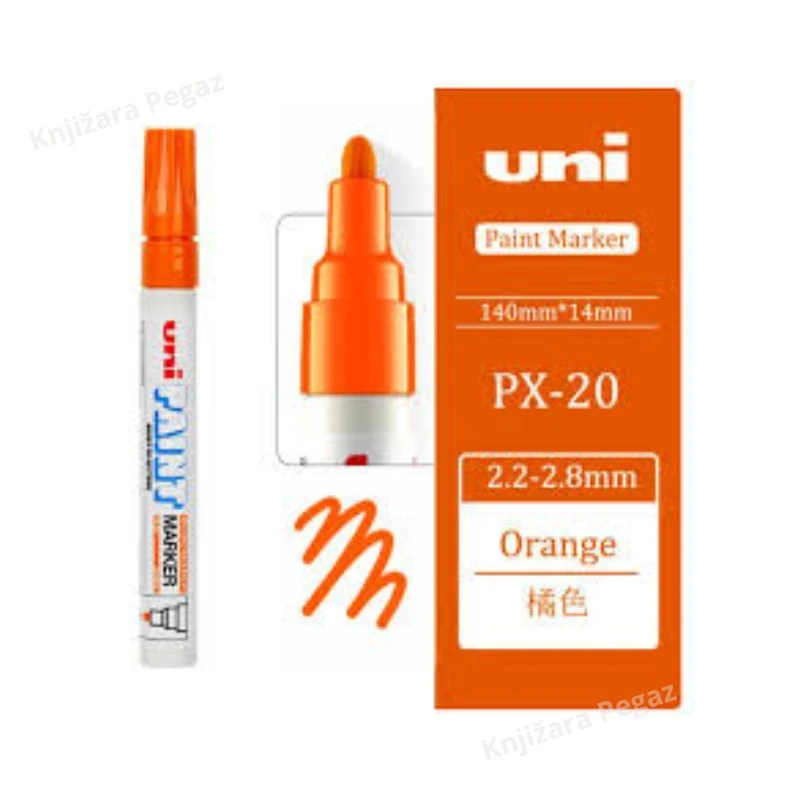 Uni-ball Paint marker PX-20 narandžasti, permanentni uljani vodootporni marker za sve površine 2.2 - 2.8mm 