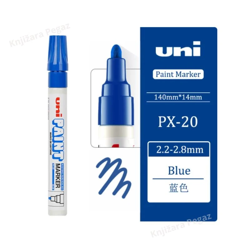 Uni-ball Paint marker PX-20 plavi permanentni uljani marker za sve površine debljine 2.2-2.8mm 