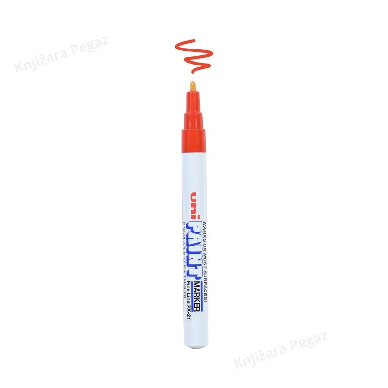 Uni-ball Paint marker PX-21 crveni, permanentni uljani marker debljine 0.8-1.2mm, precizni marker za metal, staklo, plastiku
