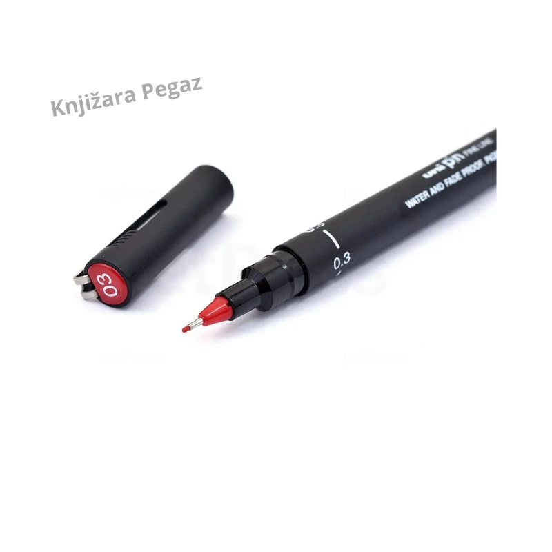 Uni-ball PIN fineliner 0.3 mm crveni pigmentni marker za crtanje