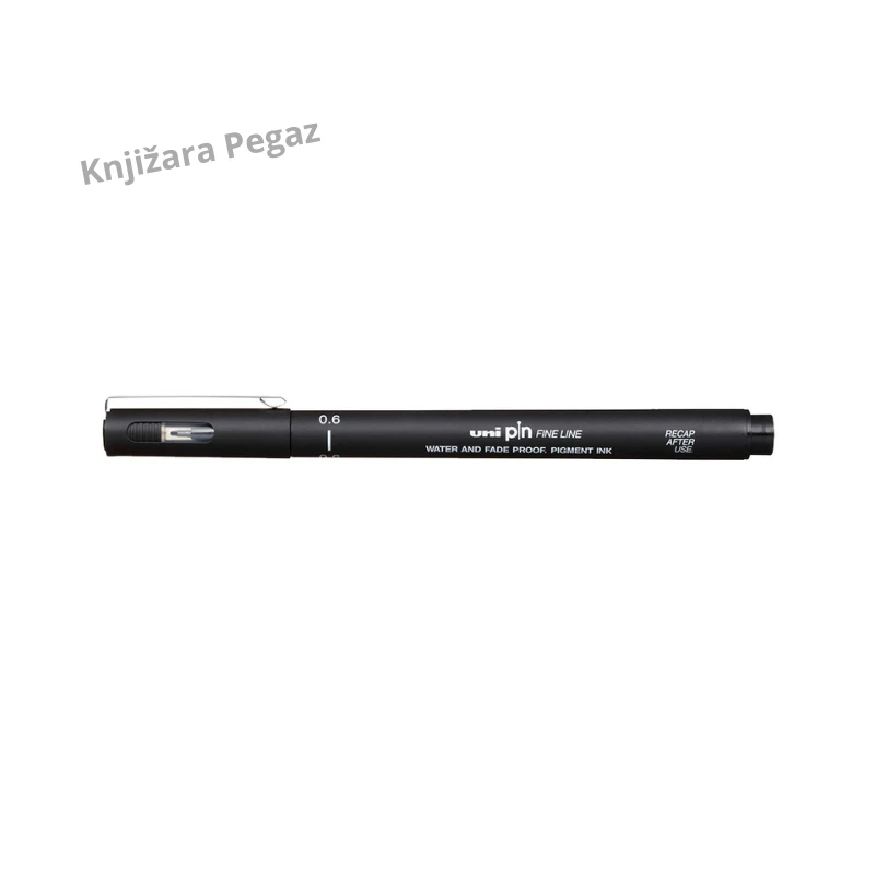 Uni-ball PIN fineliner 0.6 mm crni vodootporni marker za crtanje i skiciranje