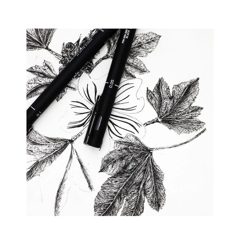 Uni-ball PIN 0.1–200 fineliner crni profesionalni marker sa pigmentnim mastilom otporan na vodu i bledenje za tehničko crtanje, ilustraciju i dizajn