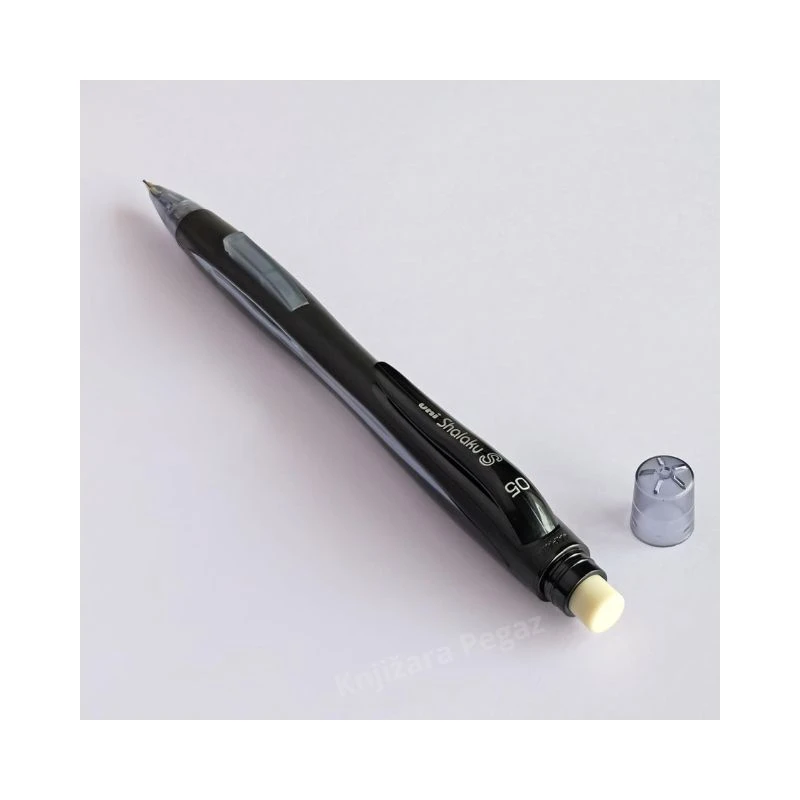 UNI Shalaku S tehnička olovka M5-228 0.5 mm crna za svakodnevno pisanje i precizne beleške sa bočnim mehanizmom za izbacivanje mine i ergonomskim gumiranim gripom