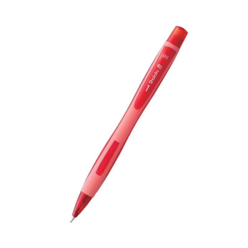 UNI Shalaku S tehnička olovka M5-228 0.5 mm crvena za svakodnevno pisanje i precizne beleške sa bočnim mehanizmom za izbacivanje mine i ergonomskim gumiranim gripom