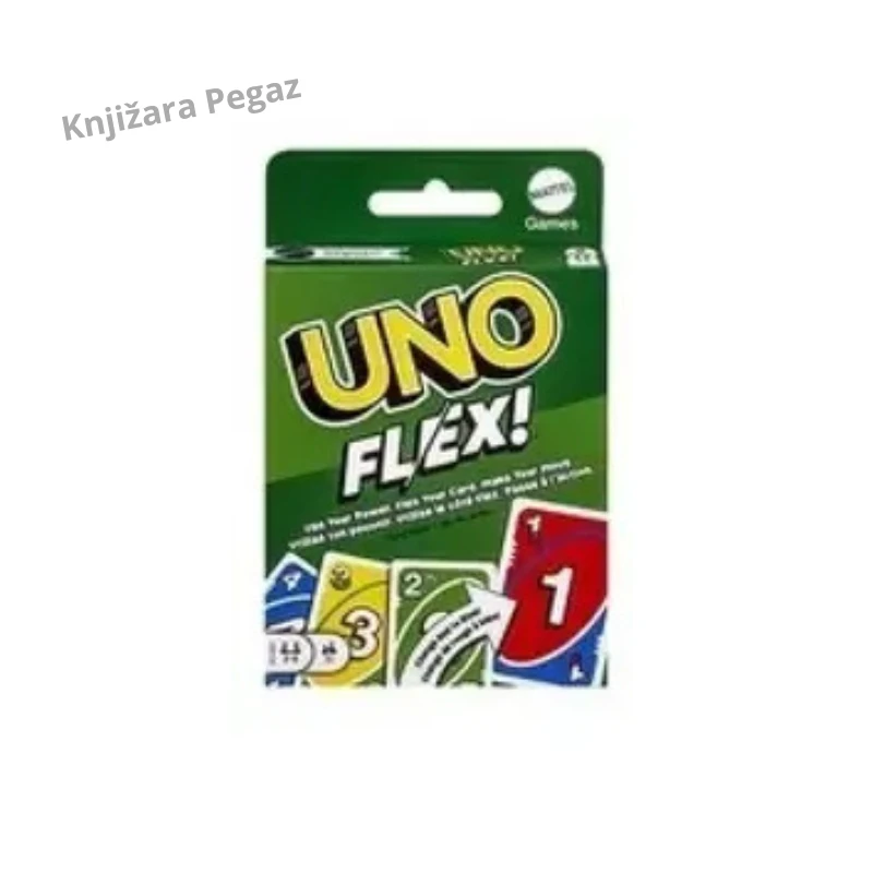 Mattel UNO Flex igra sa kartama za decu i odrasle – 112 karata sa Flex efektima i Power kartama, za 2–8 igrača, uzrast 7+