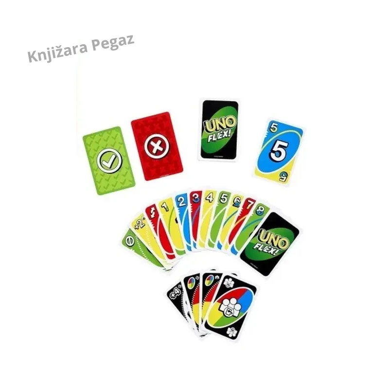 Mattel UNO Flex igra sa kartama za decu i odrasle – 112 karata sa Flex efektima i Power kartama, za 2–8 igrača, uzrast 7+
