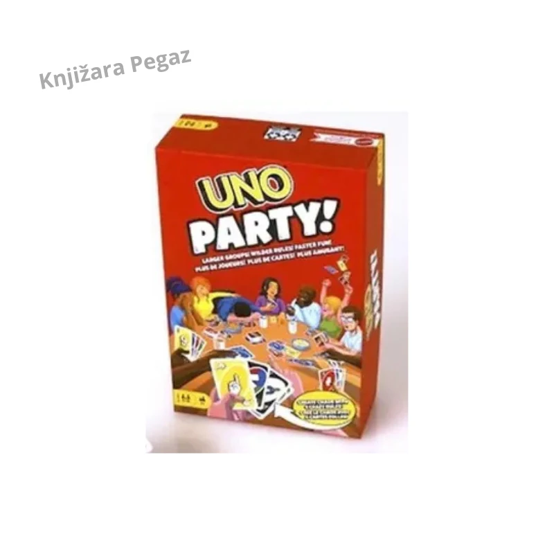 Mattel UNO Party igra sa kartama za velika društva – 224 karte, 4 posebna Party pravila, za 6–16 igrača, uzrast 7+