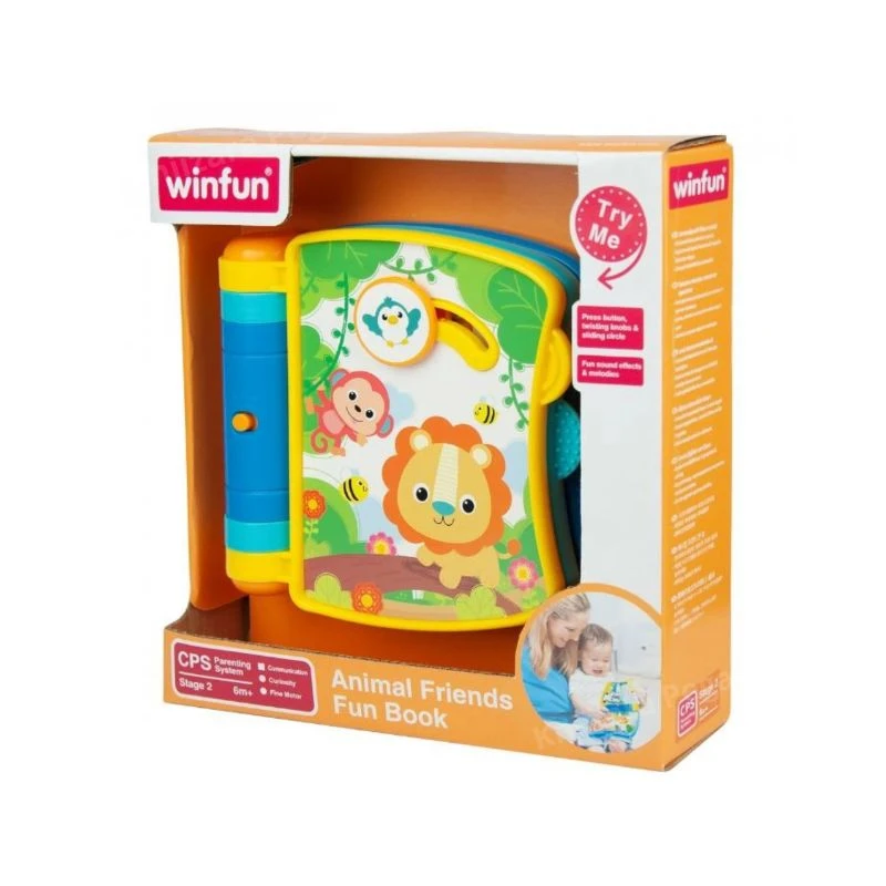 Win Fun baby edukativna knjiga Životinje – interaktivna muzička slikovnica za bebe sa zvukovima, melodijama i pokretnim elementima za rani razvoj