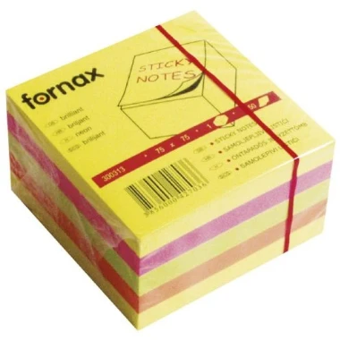 FORNAX Blok kocka samolepljiv 75x75 450l neon
