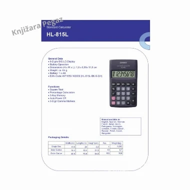 CASIO džepni kalkulator HL815L