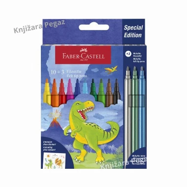 Faber-Castell Flomasteri Castle 1/10+3 Dinosaur