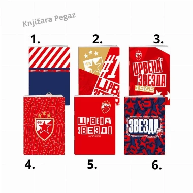 Premium Sveska A5 UV lak Crvena Zvezda - linije