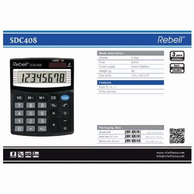 Rebell Kalkulator RE-SDC408BX crni