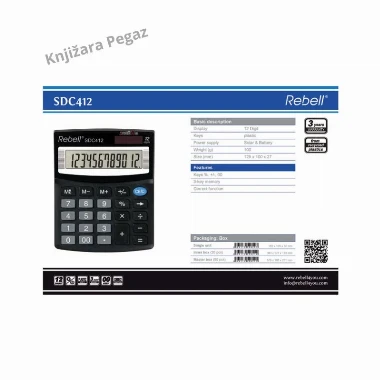 Rebell Kalkulator RE-SDC412 BX crni