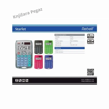 REBELL Kalkulator RE-STARLETP BX roze